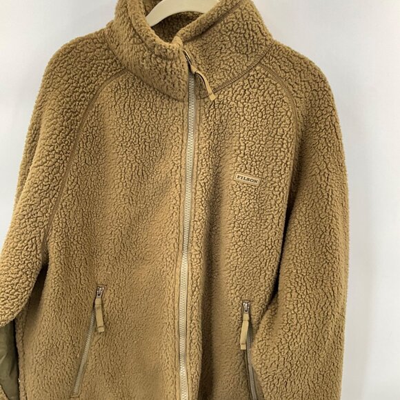 Filson Men's Sherpa Fleece Jacket XL Olive Drab Tan Full Zip Pockets Durable War - Picture 3 of 6
